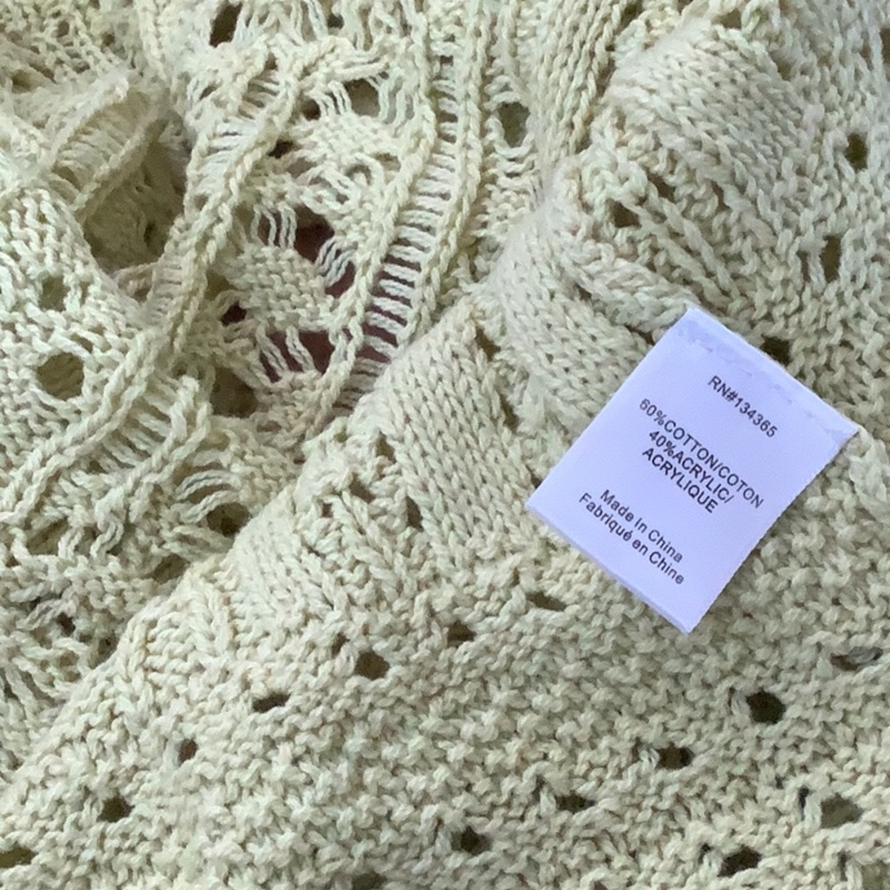 ANDREA JOVINE OPEN KNIT CROCHET SWEATER TOP - Picture 8 of 9